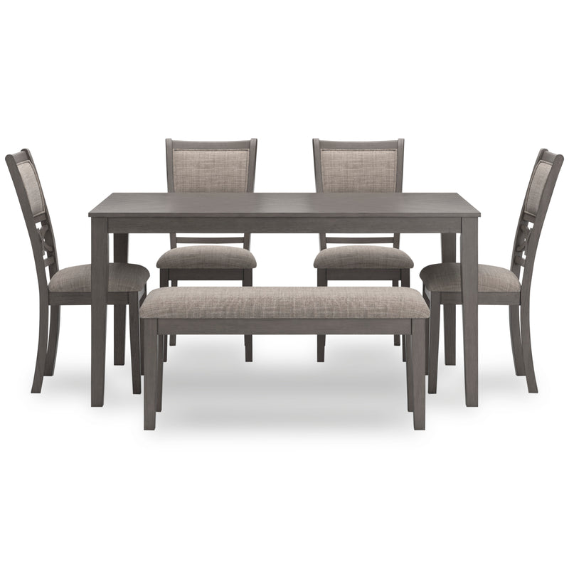 Wrenning Dining Table and 4 Chairs and Bench (Set of 6)