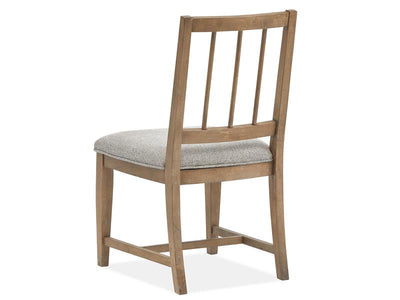 Dining Side Chair w/Grey Upholstered Seat
