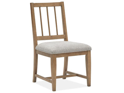 Dining Side Chair w/Grey Upholstered Seat
