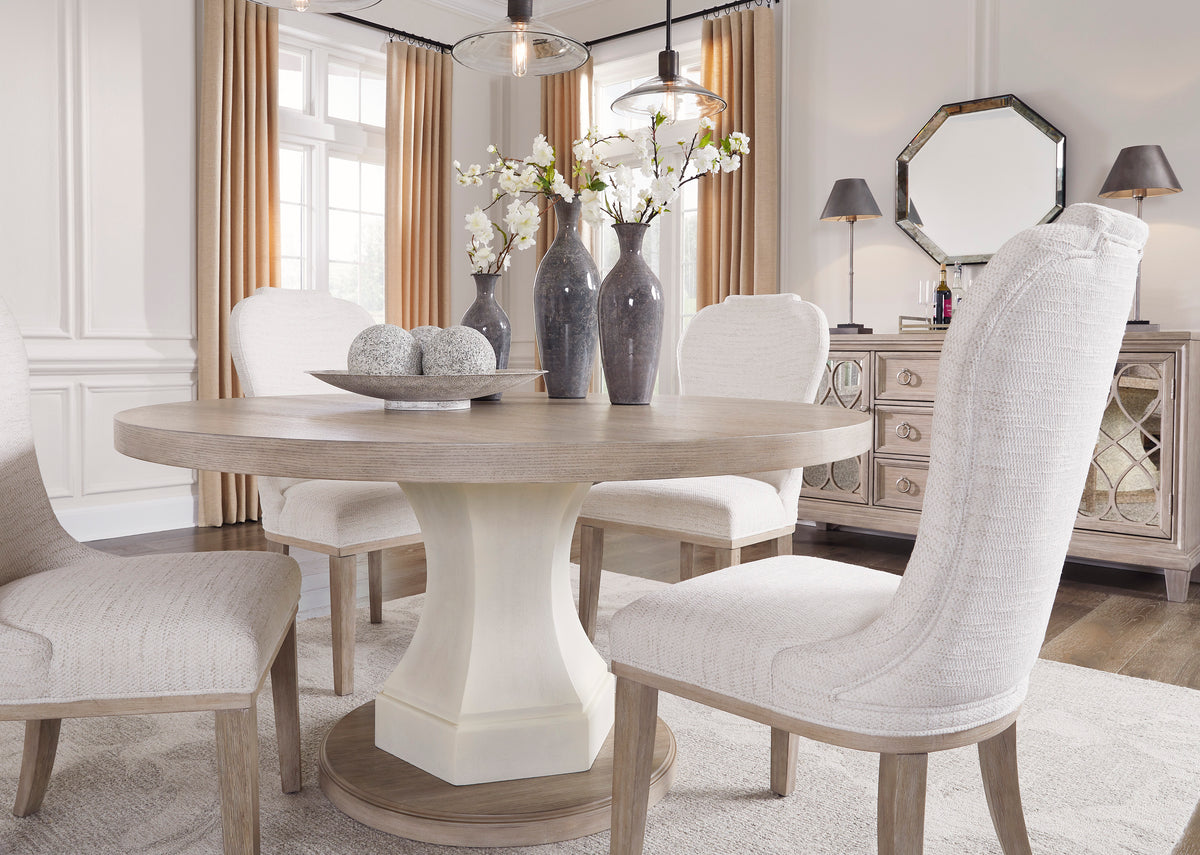 Jorlaina Round Dining Table 4 Chairs