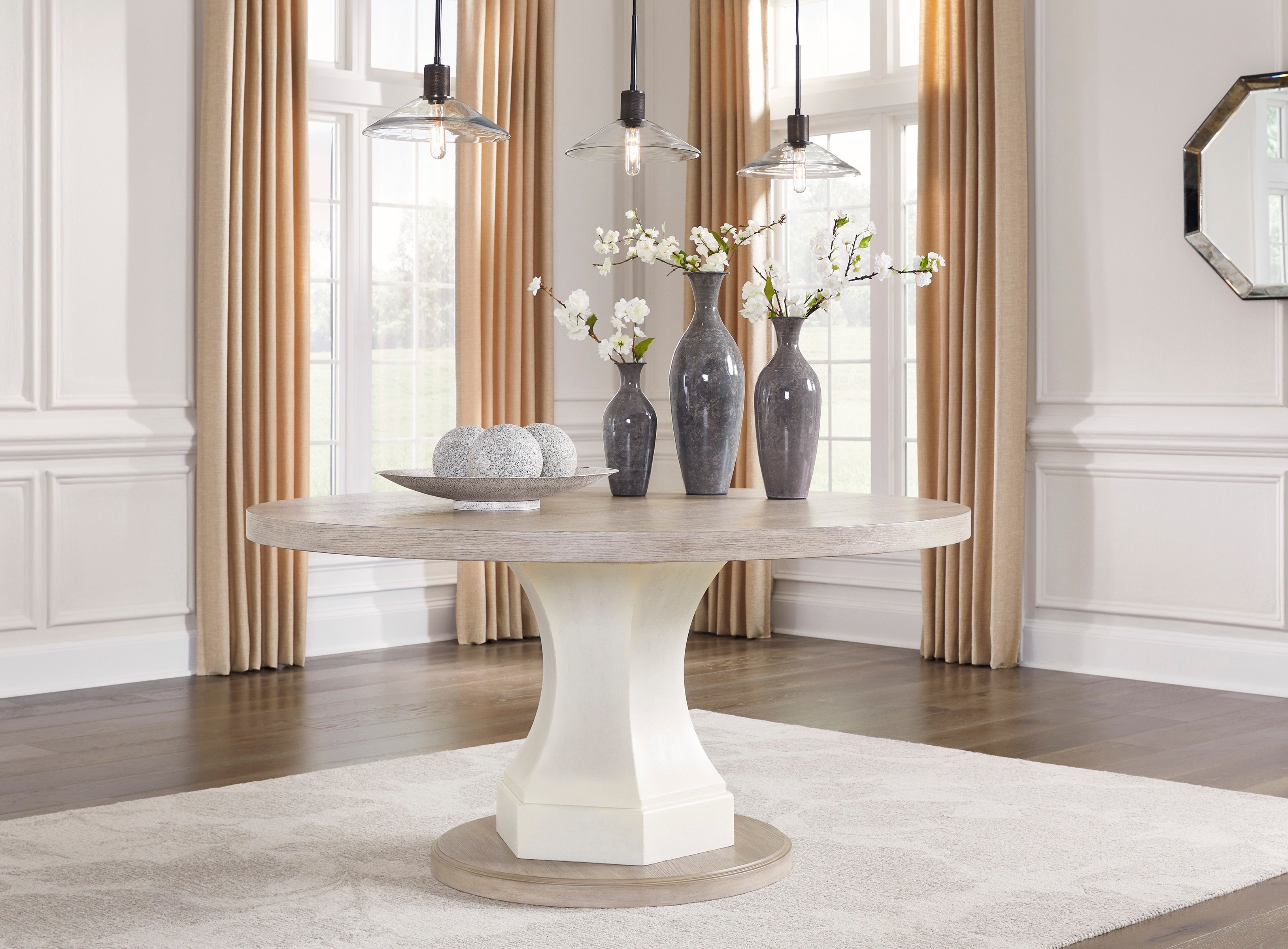 Jorlaina Round Dining Table 4 Chairs