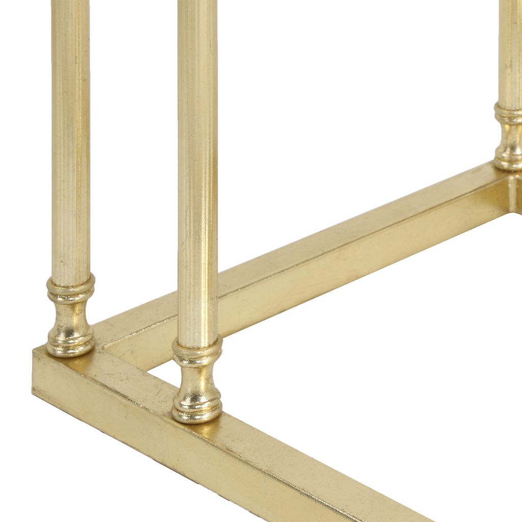 Henzler 30 W x 63 H x 33 D Gold Rectangle C Table Table with Glass Top