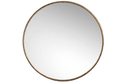 iron Round mirror- Gold-Larg