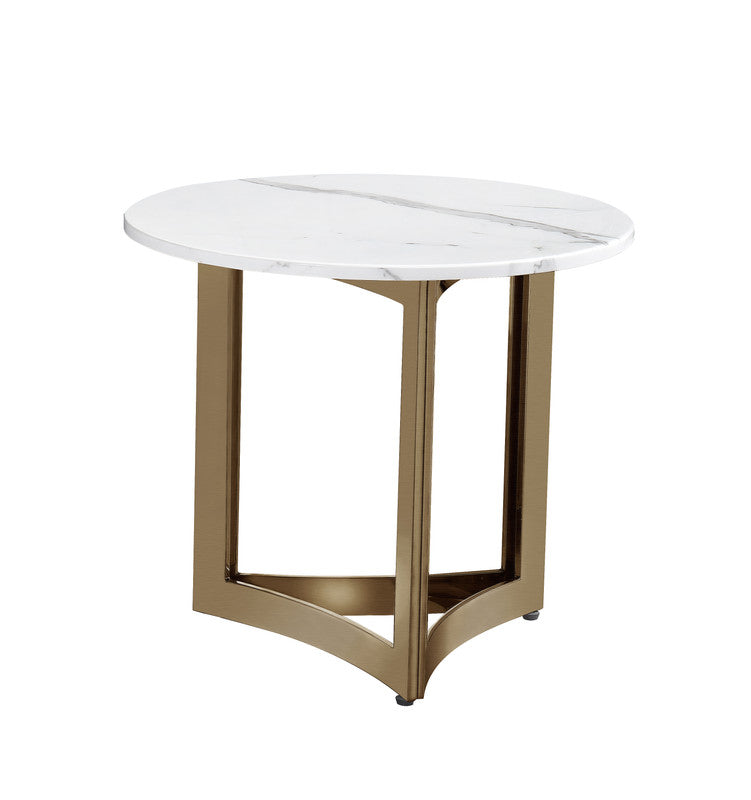 Alexa Side Table Marble With Gold Base