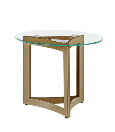 Alexa Side Table Clear Glass With Gold Base