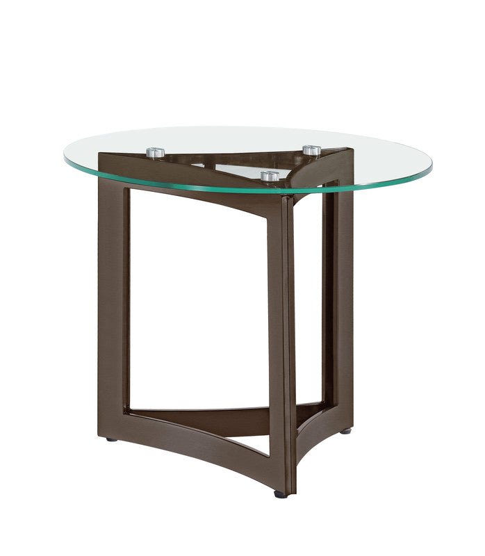 Alexa Side Table Clear Glass With Bronze Base