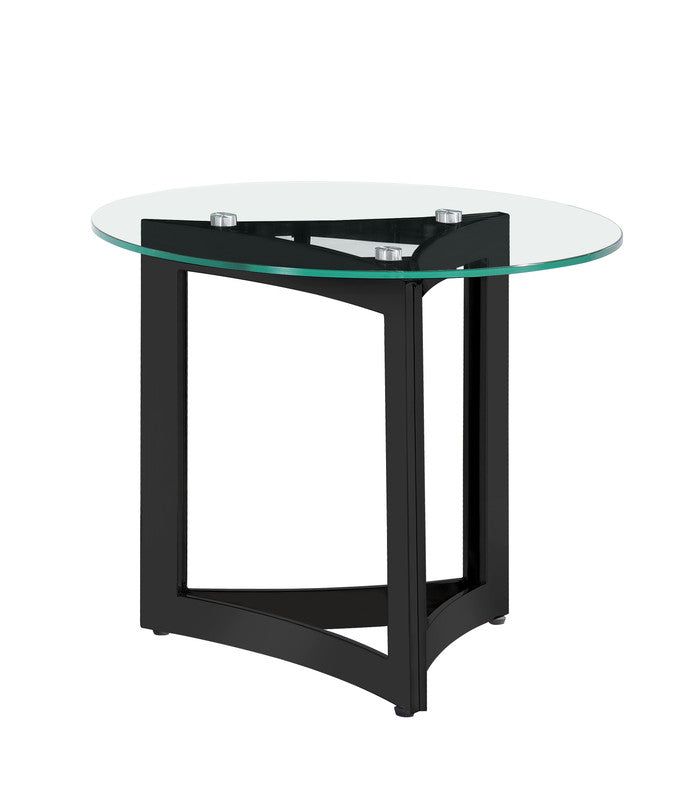 Alexa Side Table Clear Glass With Black Base