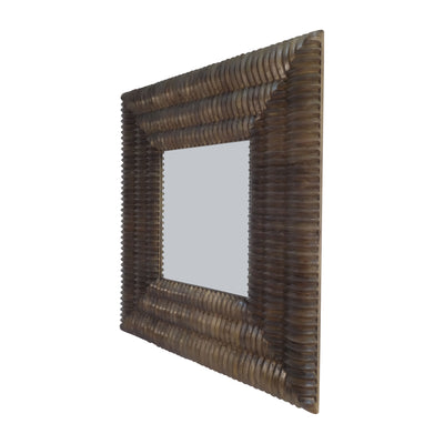48X48 MONTERAY CARVED WOOD WALL MIRROR