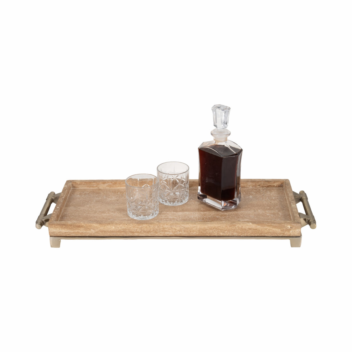 27" RAFAEL TRAVERTINE TRAY, NATURAL