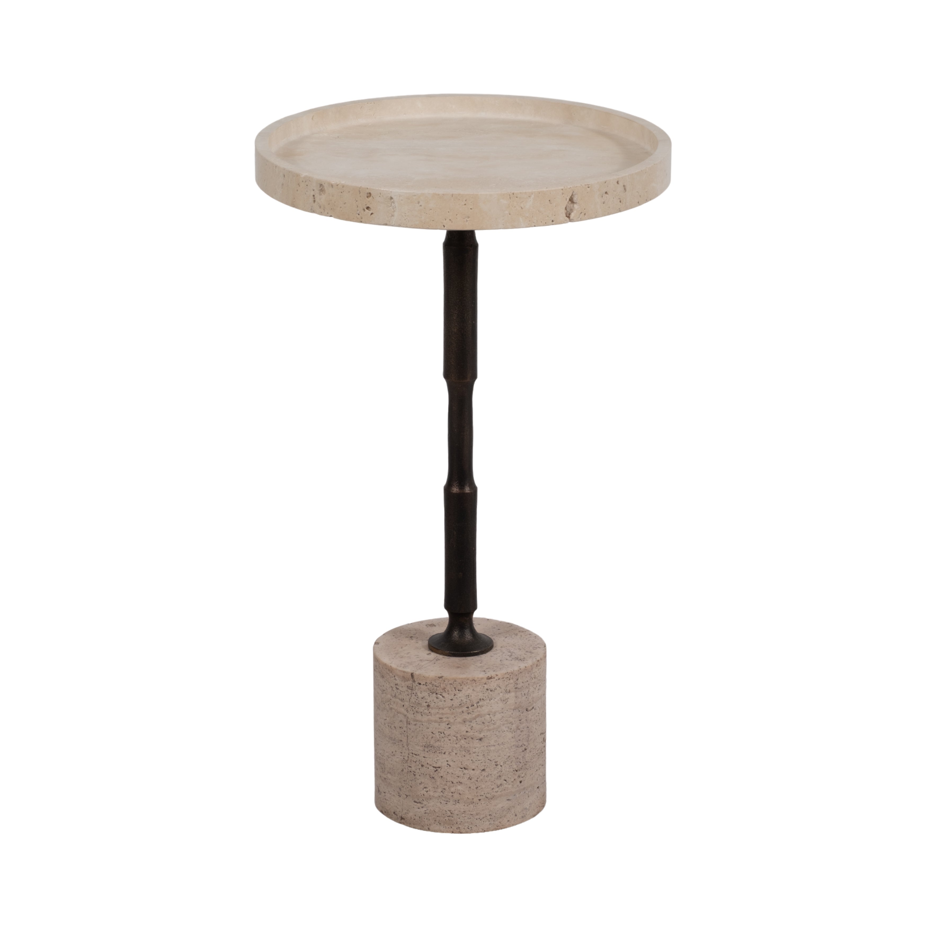 27" COMINO TALL TRAVERTINE TABLE KD