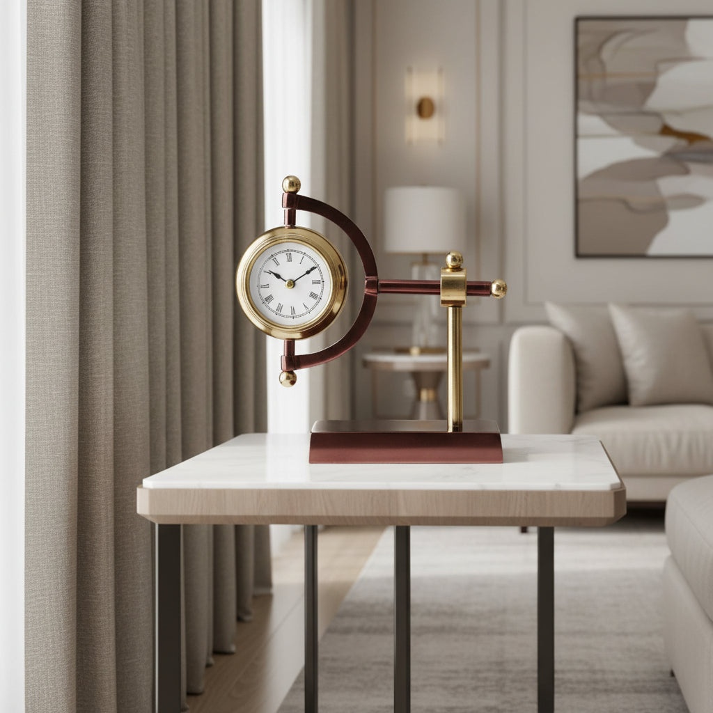 7" Tia Gold Desk Clock