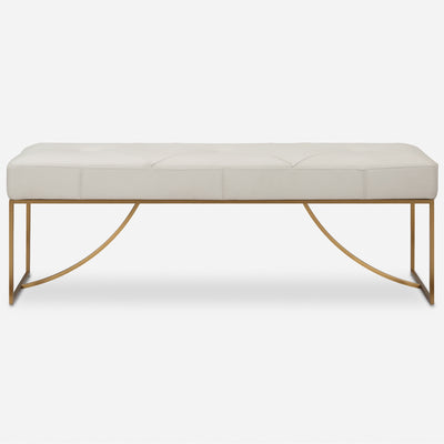 Swale Ivory Leather Bench