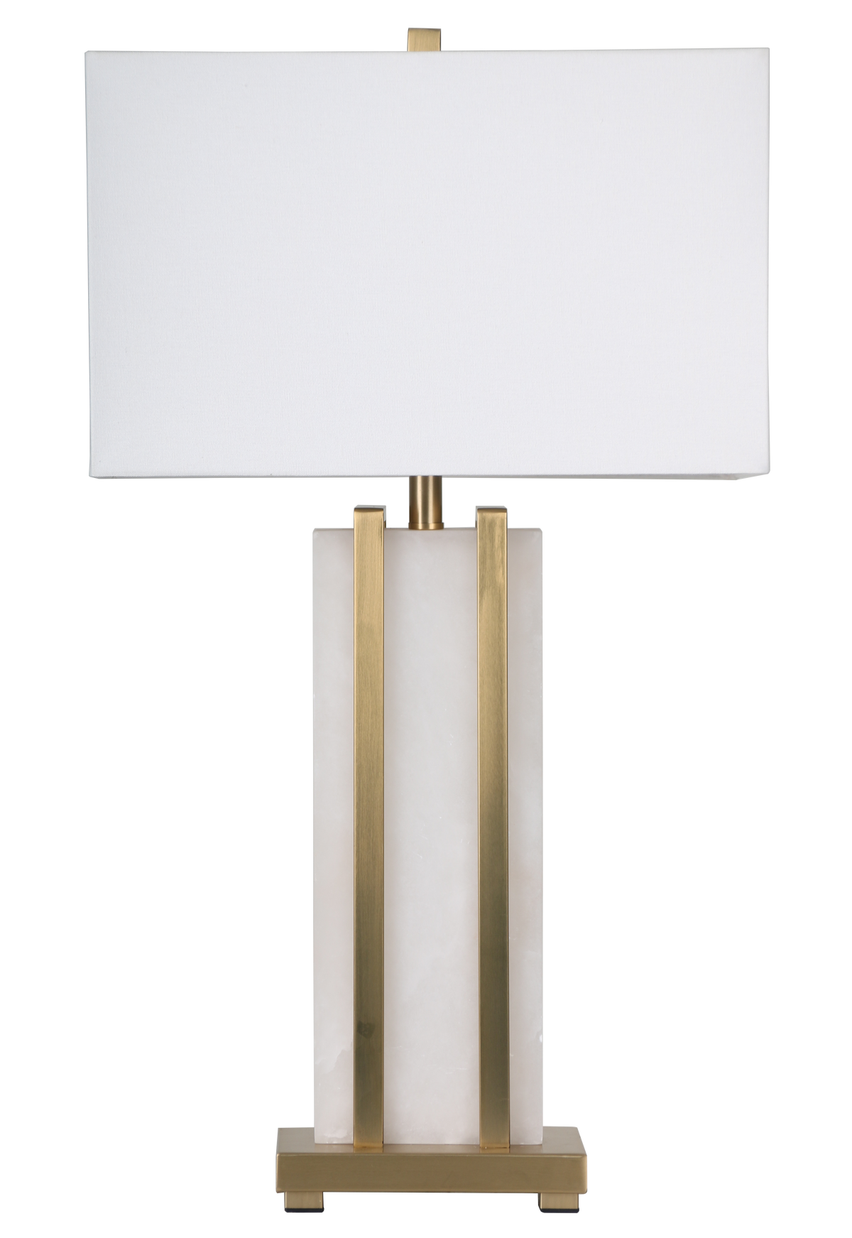 Stark Alabaster Table Lamp in Antique Brass-76cm H