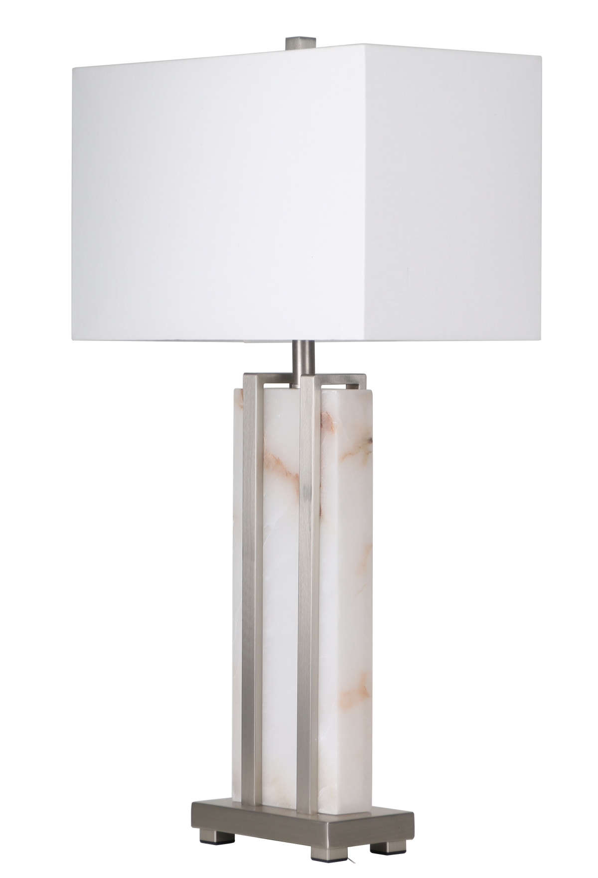 Stark Alabaster Table Lamp in Silver-76cm H
