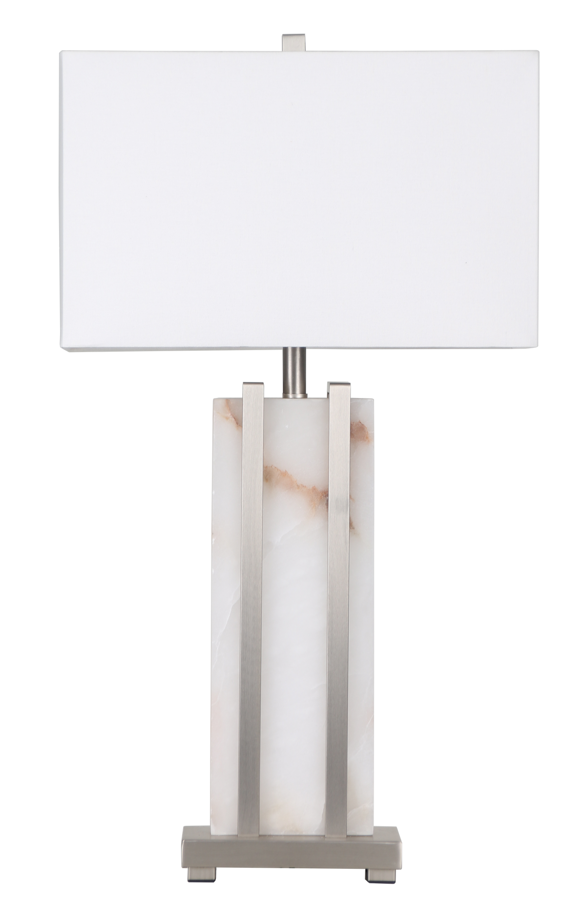 Stark Alabaster Table Lamp in Silver-76cm H