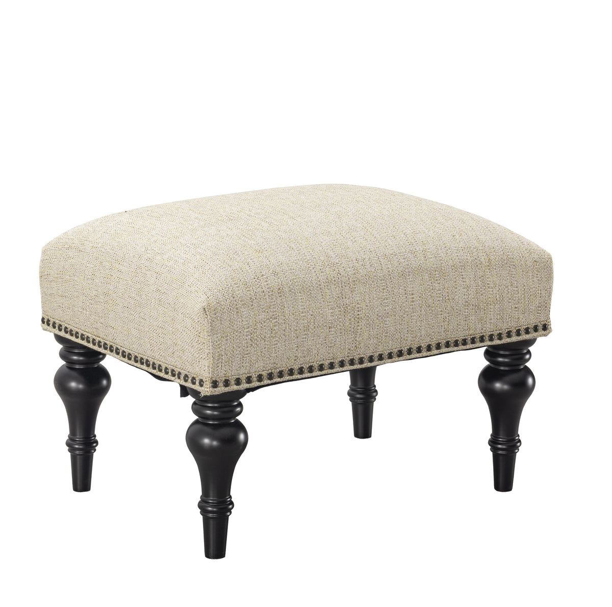 Classic Beige Patterned Ottoman