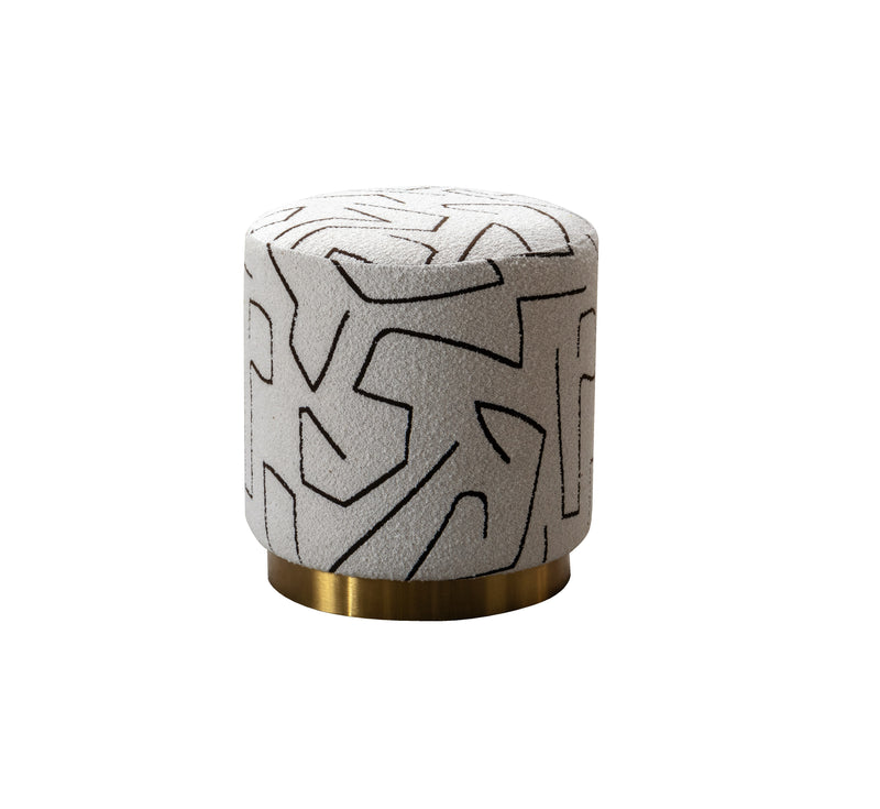 Pattern Beige/Gold Ottoman