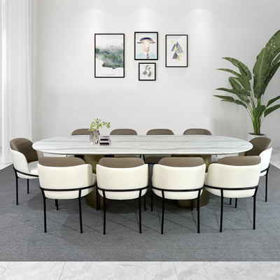 Oval Marble Dining Table -8 Persons