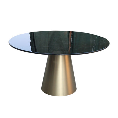 Golden Cone Black Marble Dining Table- 4 Persons