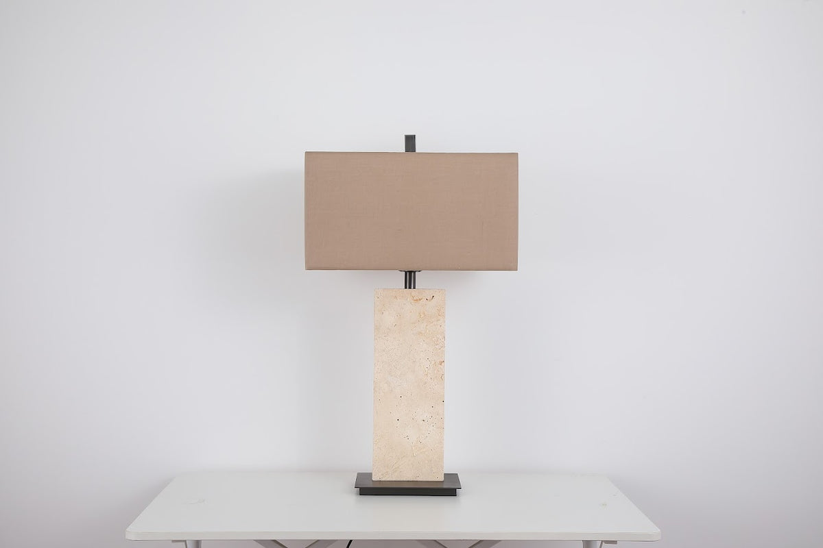 Luma Stone Travertine Beige Table Lamp