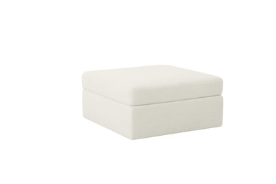 Teddy white boucle ottoman