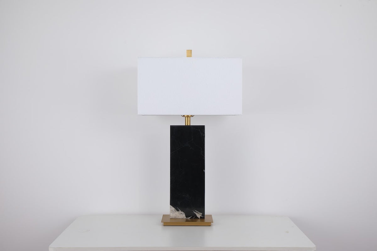 Luma Stone Nero Black Marble Table Lamp