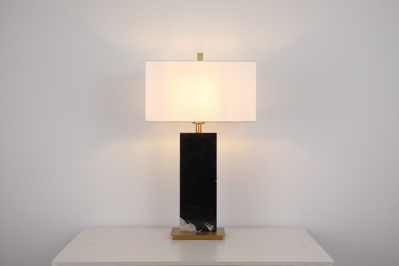 Luma Stone Nero Black Marble Table Lamp