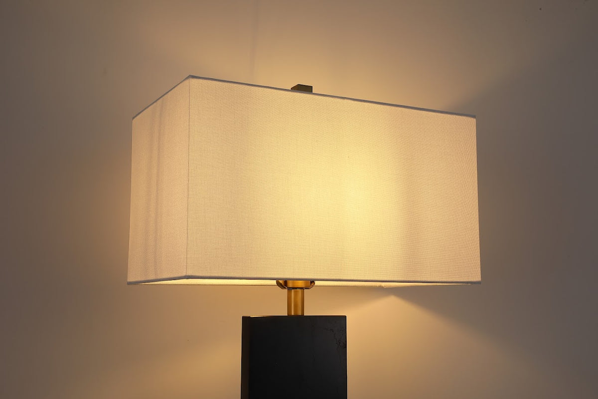 Luma Stone Nero Black Marble Table Lamp