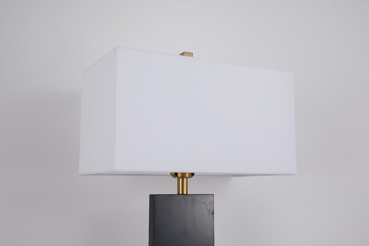 Luma Stone Nero Black Marble Table Lamp