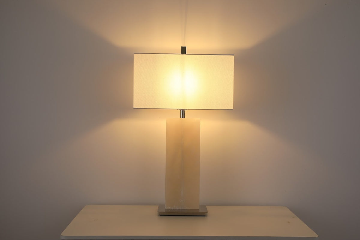 Luma Stone Alabaster Cream Table Lamp