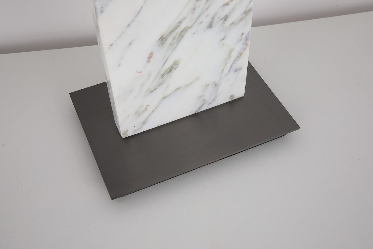 Luma Stone Marbled Linen Table Lamp