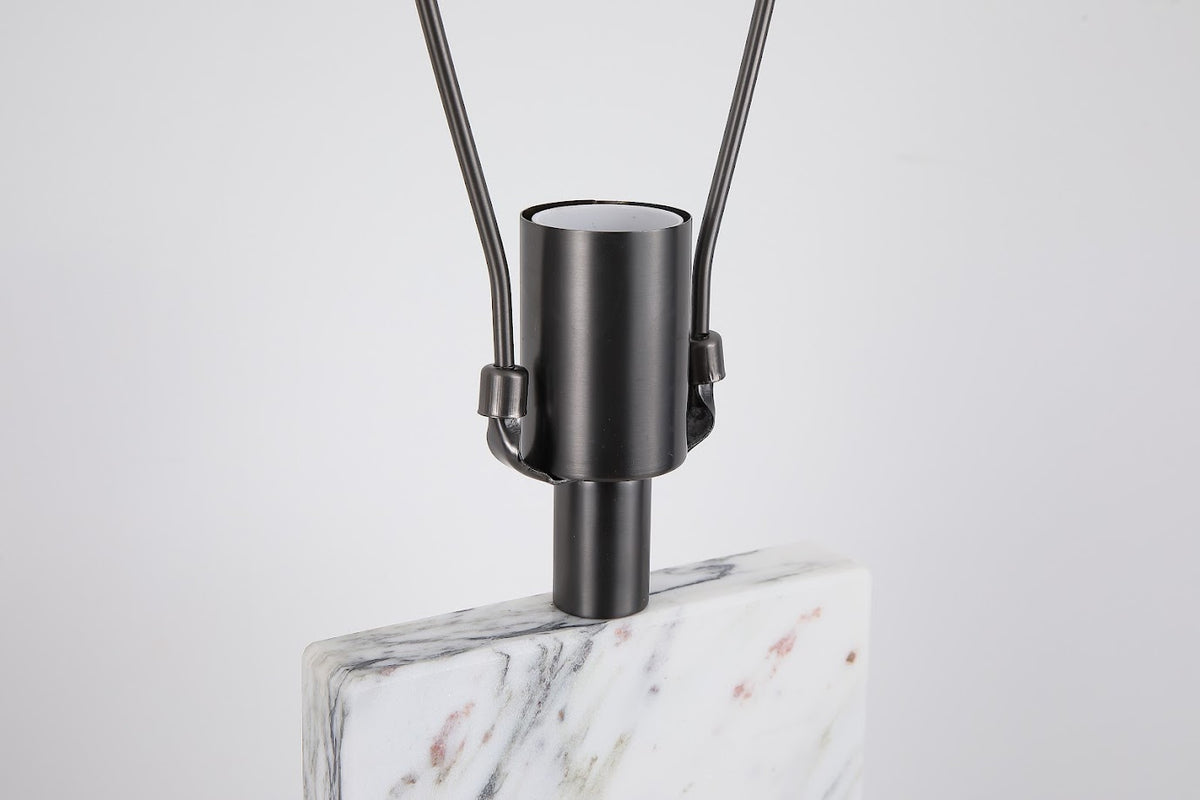 Luma Stone Marbled Linen Table Lamp