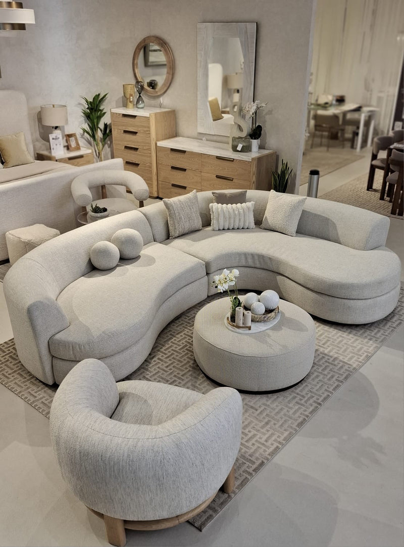 Snow Linen Beige Left Chaise Sectional