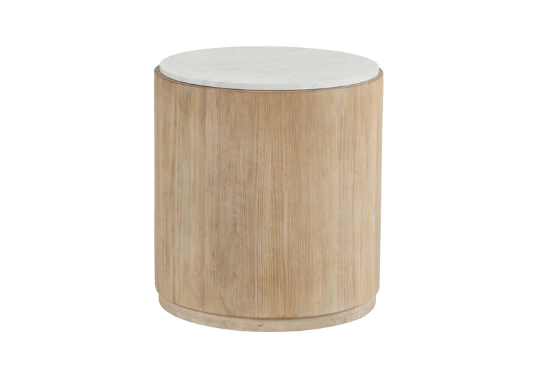 Resilia Pine Wood With Marble Top Side Table