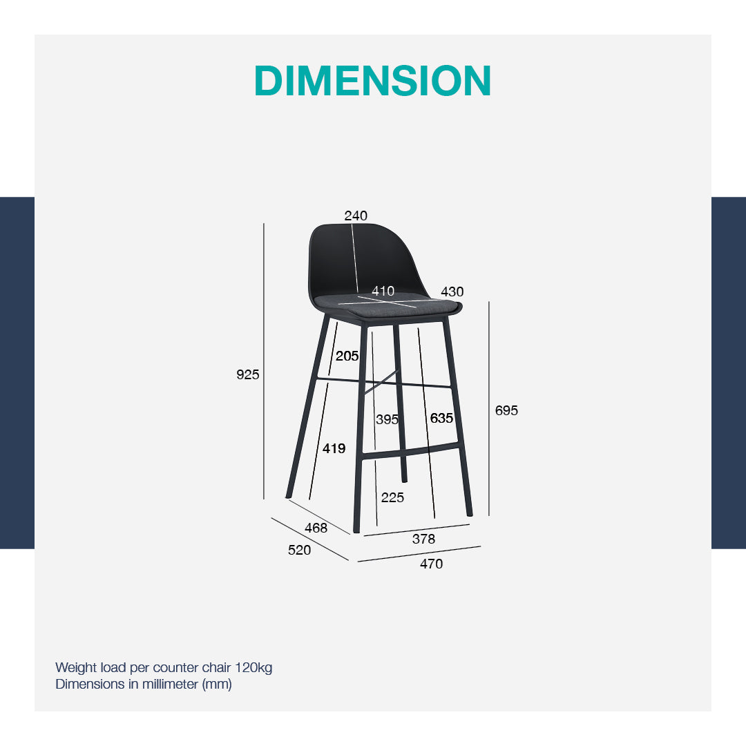 LAXMI COUNTER CHAIR 802/204/F04 (#)