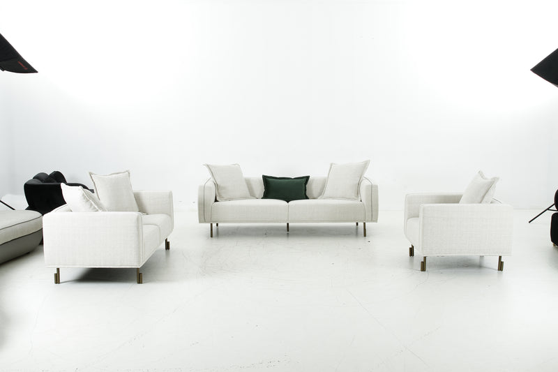 Tweed Beige Living Room Set