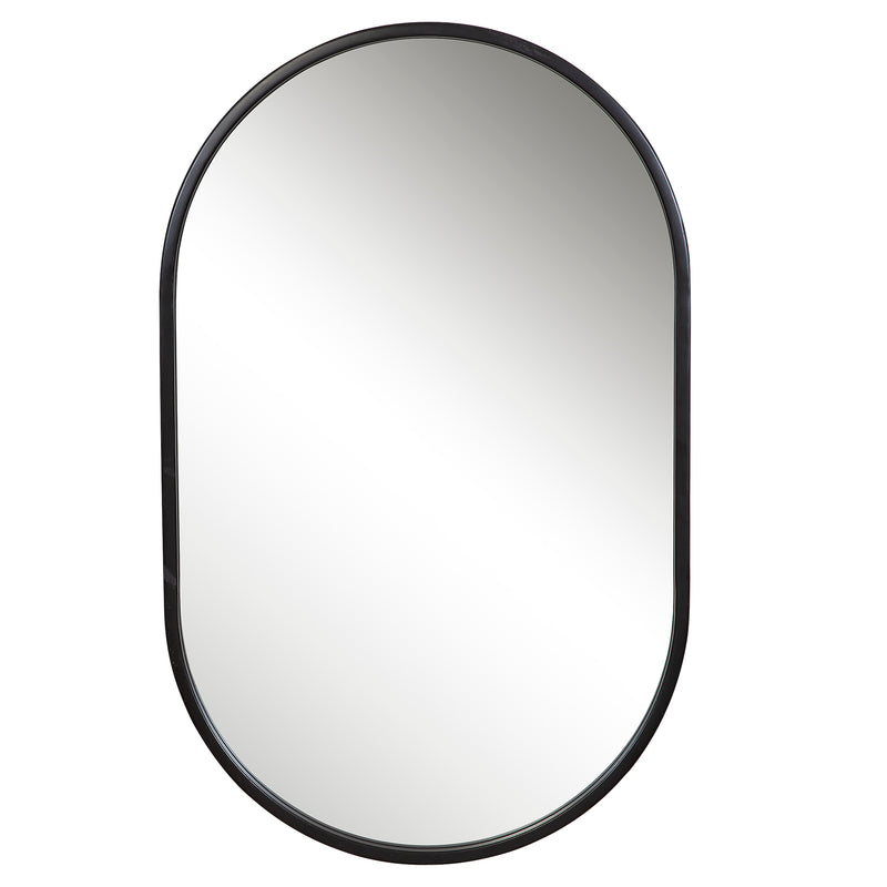 Varina Black Oval Mirror
