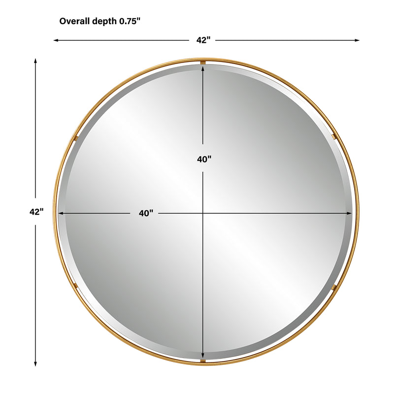 Canillo Round Mirror, Gold