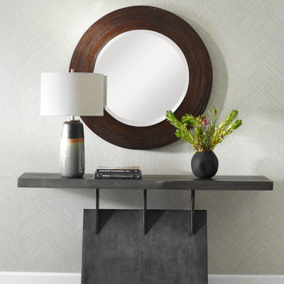 Uttermost Dutton Dark Walnut Round Mirror