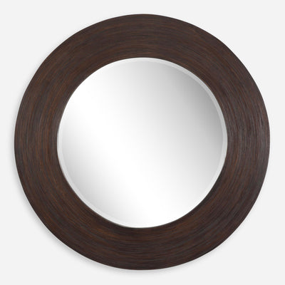 Uttermost Dutton Dark Walnut Round Mirror