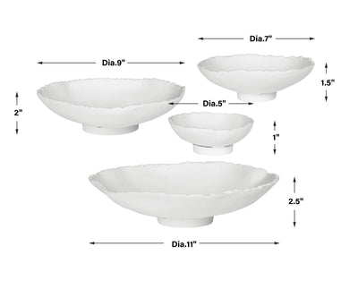 Uttermost Lucky Coins White Metal Wall Bowls, S/4