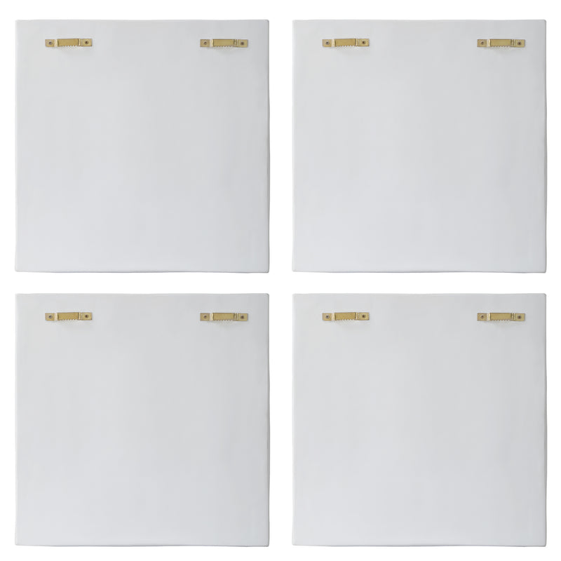 Snowdrift Scultped White Wall Decor, S/4