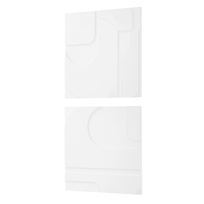 Contours White Wall Decor, S/2