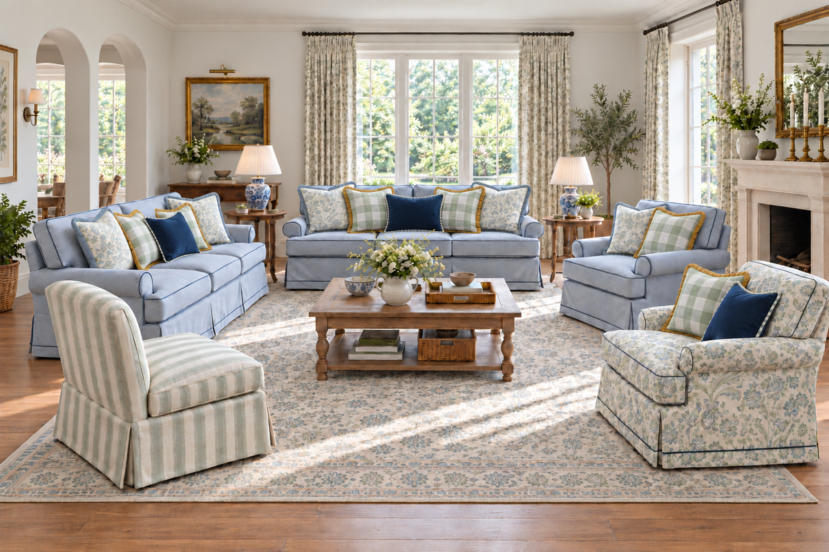 CountrySide blue by Noof Alaboudi Sofa 210.5CM