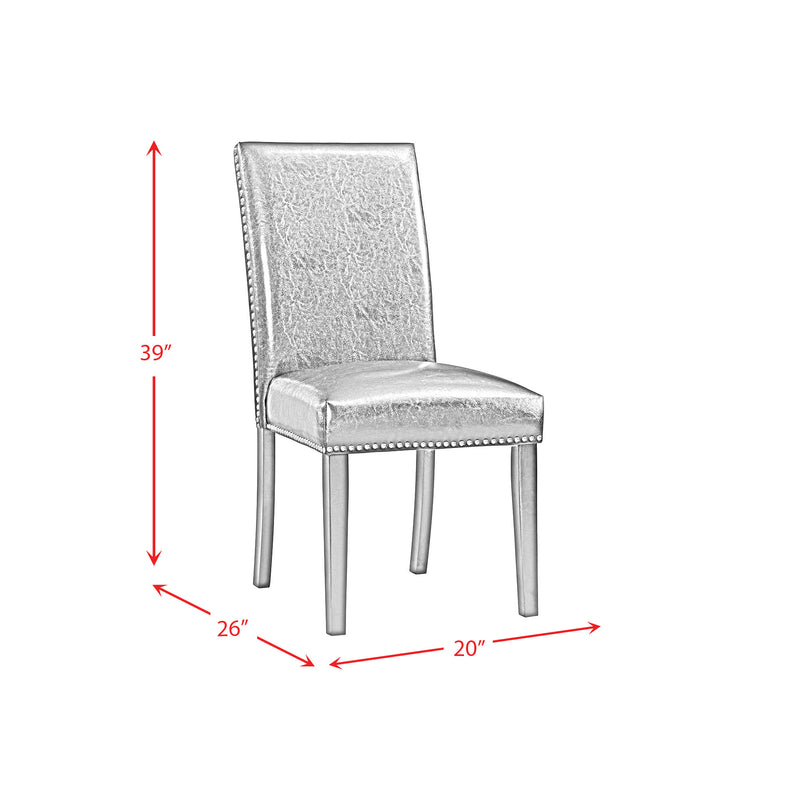 Meridian Side Chair W/Grey PU No Nailhead (2 Per Pack)