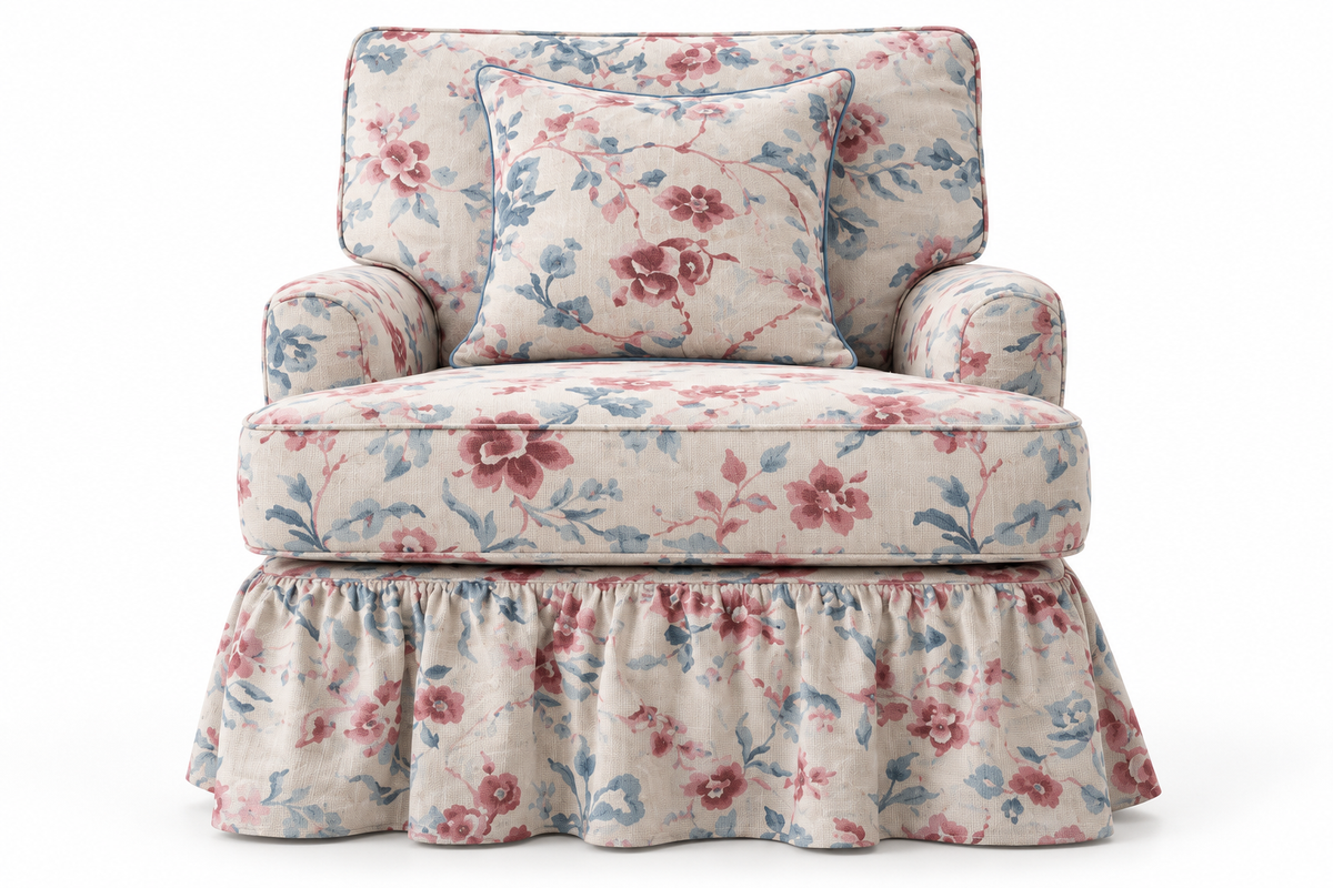 Country Rose Cottage by Noof Alaboudi Accent Chair with Skirt