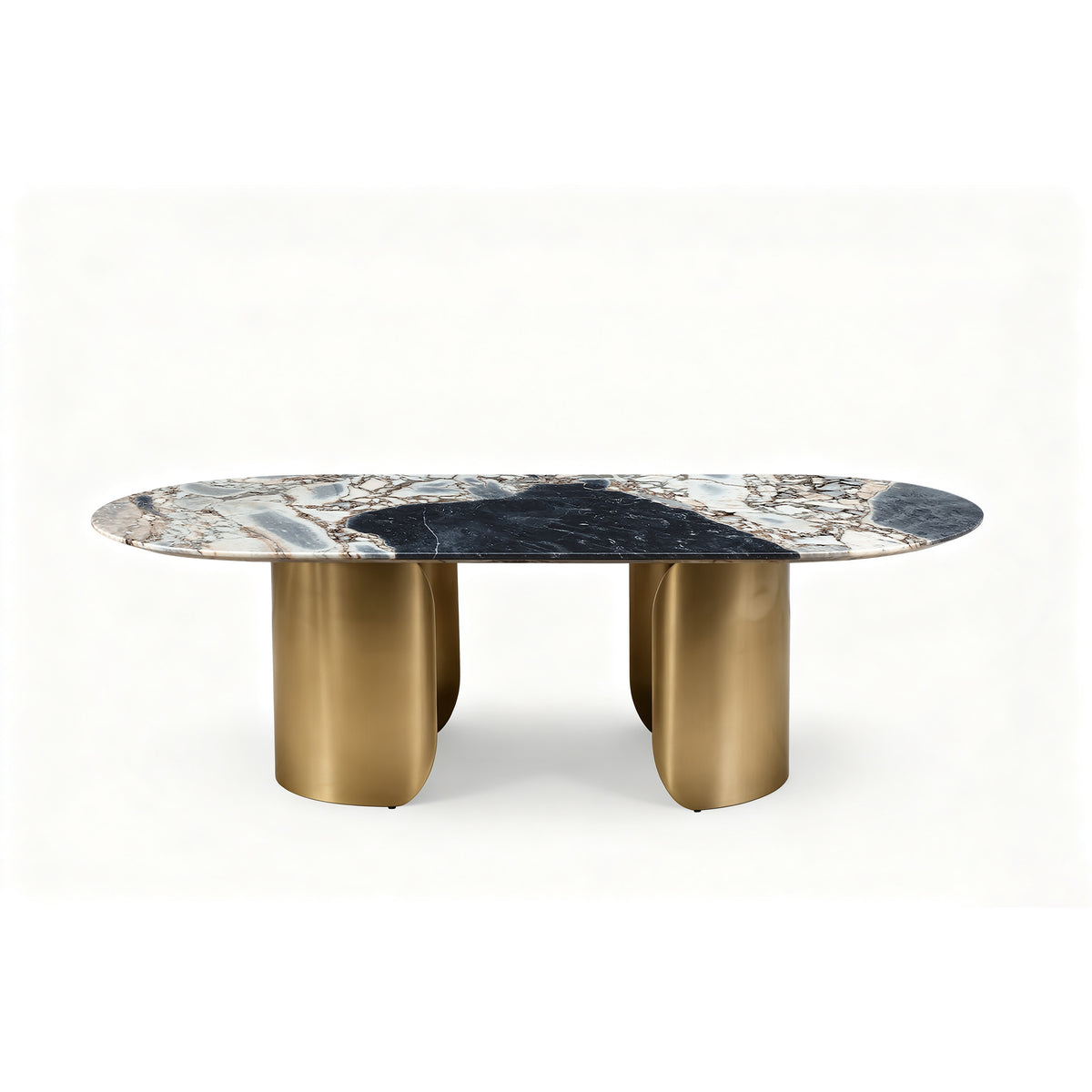 Twirl ocean storm Gold Dining Table-300 Cm