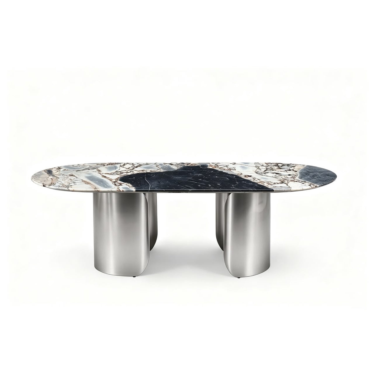 Twirl Ocean Storm Silver Dining Table-200 Cm