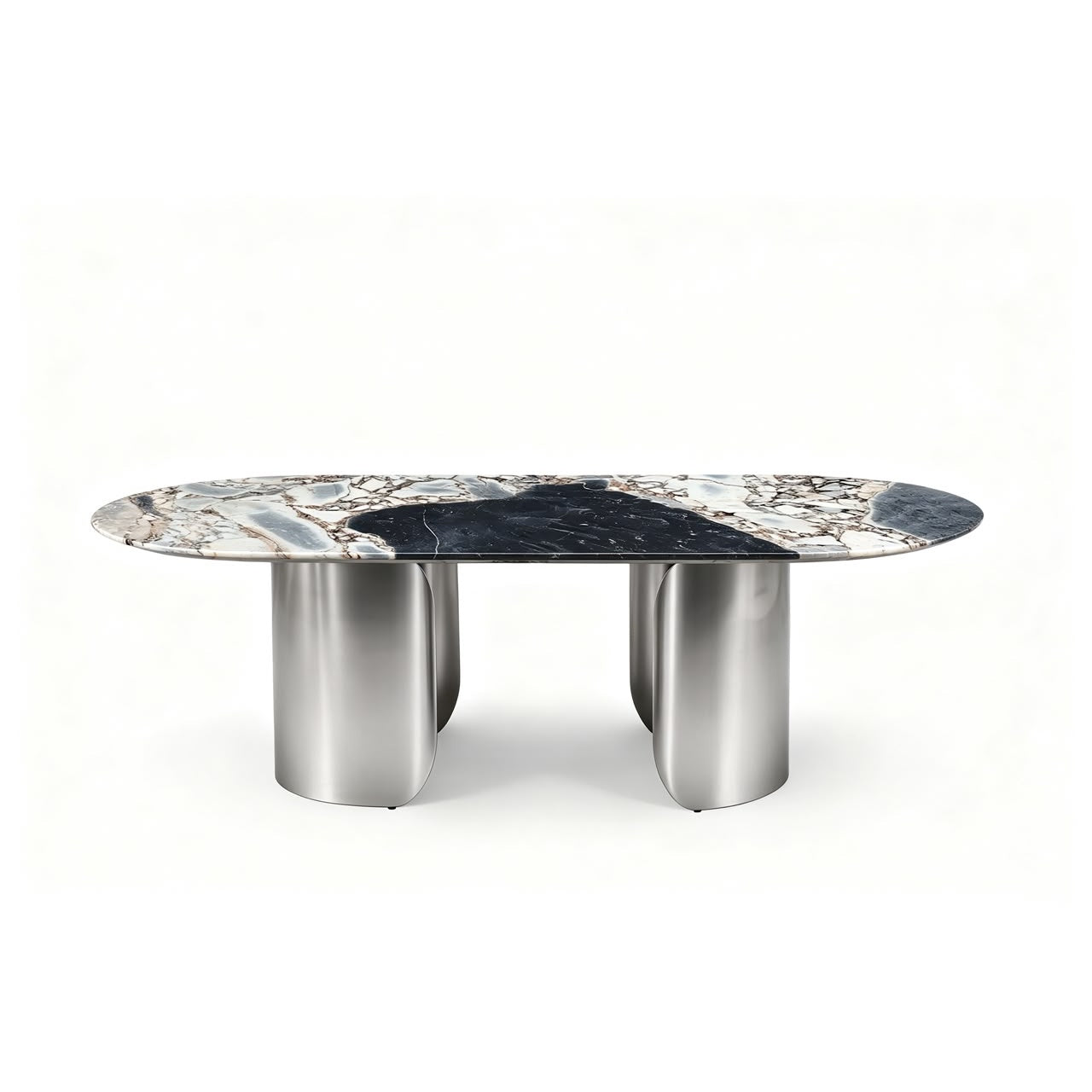 Twirl ocean storm Silver Dining Table-300 Cm