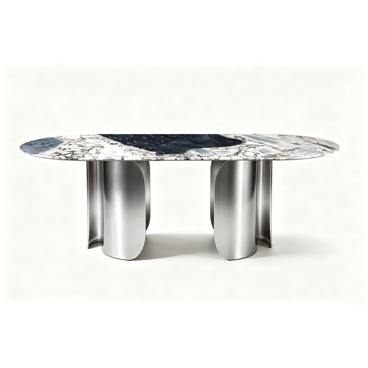 Twirl Ocean Storm Silver Dining Table-200 Cm